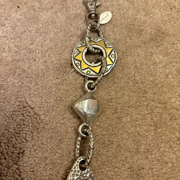 CHICO’S Metal Chain Embellished Adjustable Belt 42” Long - Picture 2 of 6